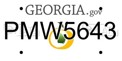 PMW5643 Georgia License Plate