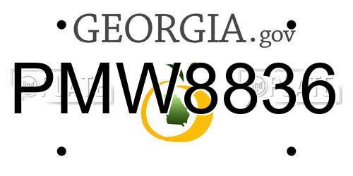 PMW8836 Georgia License Plate