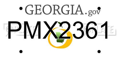 PMX2361 Georgia License Plate
