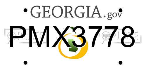 PMX3778 Georgia License Plate