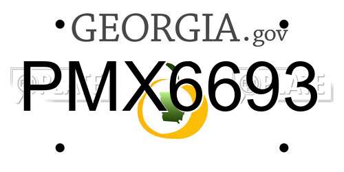 PMX6693 Georgia License Plate