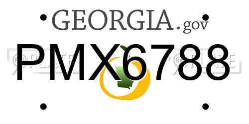 PMX6788 Georgia License Plate
