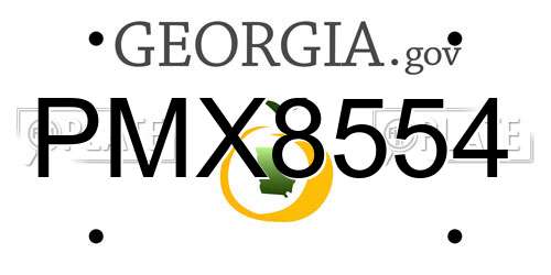 PMX8554 Georgia License Plate