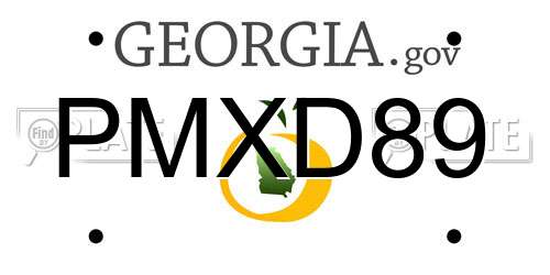 PMXD89 Georgia License Plate