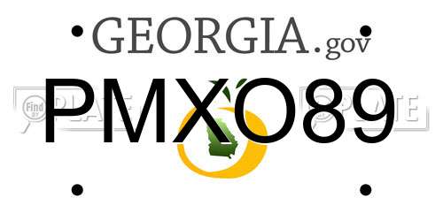 PMXO89 Georgia License Plate
