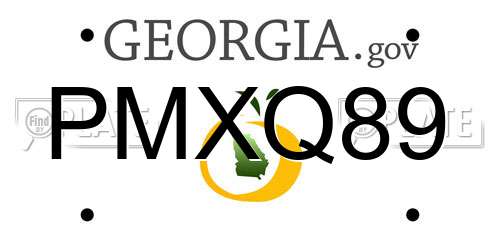 PMXQ89 Georgia License Plate