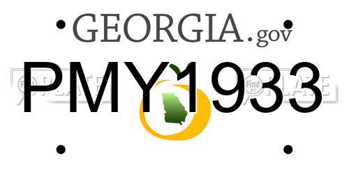 PMY1933 Georgia License Plate