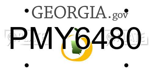 PMY6480 Georgia License Plate
