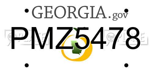 PMZ5478 Georgia License Plate