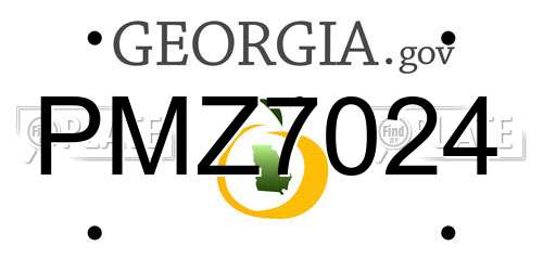 PMZ7024 Georgia License Plate