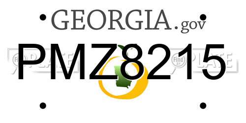 PMZ8215 Georgia License Plate