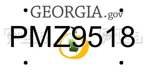 PMZ9518 Georgia License Plate