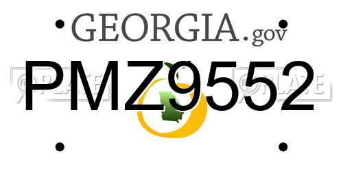 PMZ9552 Georgia License Plate