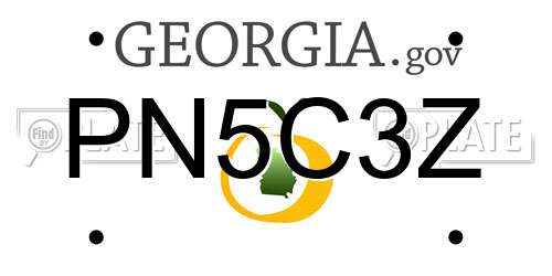 PN5C3Z Georgia License Plate