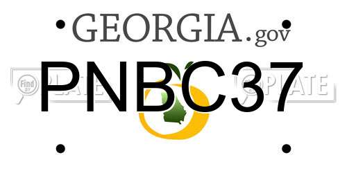 PNBC37 Georgia License Plate