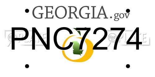 PNC7274 Georgia License Plate