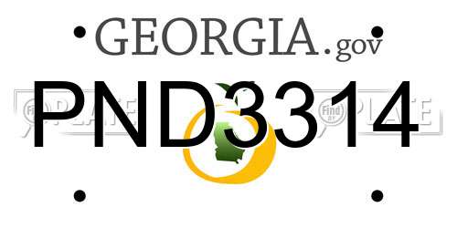 PND3314 Georgia License Plate