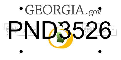 PND3526 Georgia License Plate