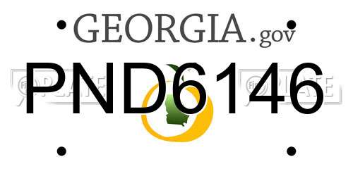 PND6146 Georgia License Plate