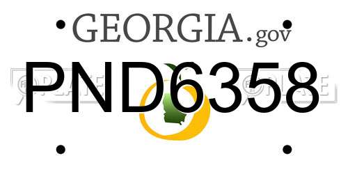 PND6358 Georgia License Plate