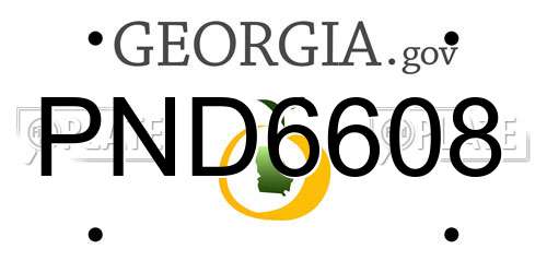 PND6608 Georgia License Plate