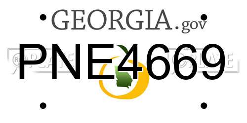 PNE4669 Georgia License Plate