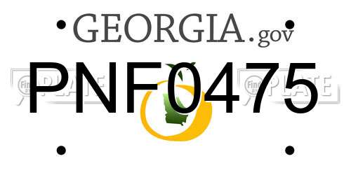 PNF0475 Georgia License Plate