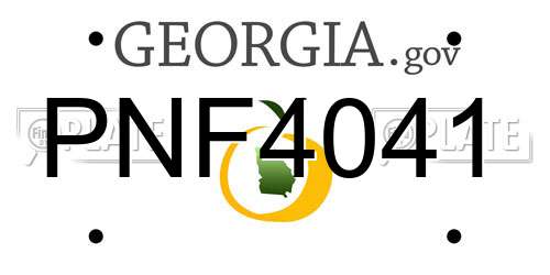 PNF4041 Georgia License Plate