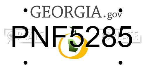 PNF5285 Georgia License Plate