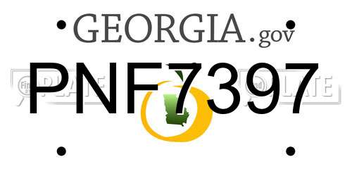 PNF7397 Georgia License Plate
