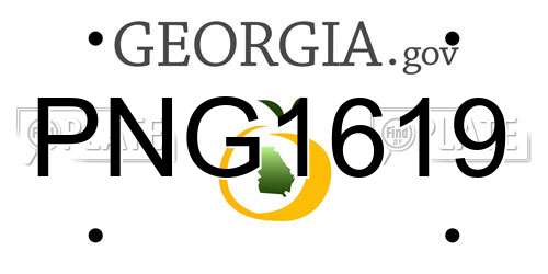 PNG1619 Georgia License Plate