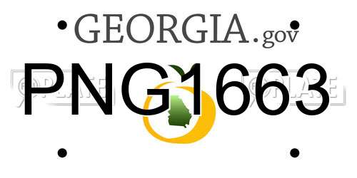 PNG1663 Georgia License Plate