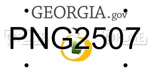 PNG2507 Georgia License Plate