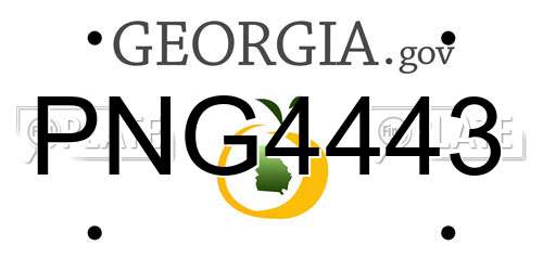PNG4443 Georgia License Plate