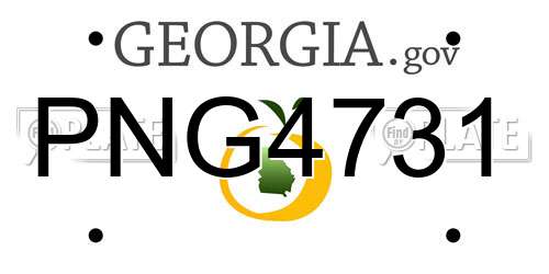 PNG4731 Georgia License Plate