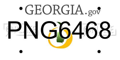 PNG6468 Georgia License Plate