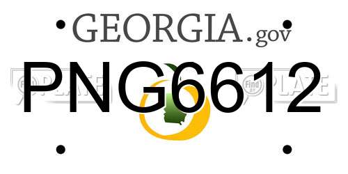PNG6612 Georgia License Plate