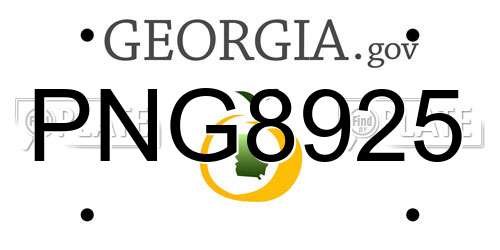 PNG8925 Georgia License Plate