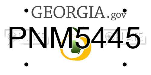 PNM5445 Georgia License Plate