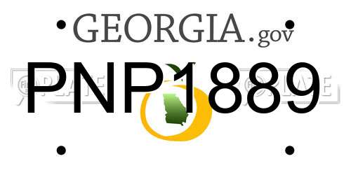 PNP1889 Georgia License Plate