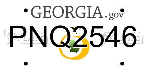 PNQ2546 Georgia License Plate