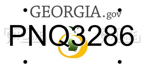 PNQ3286 Georgia License Plate