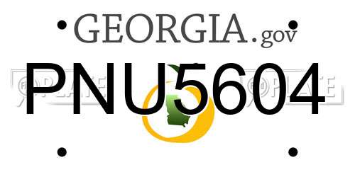PNU5604 Georgia License Plate
