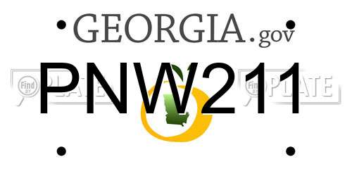 PNW211 Georgia License Plate