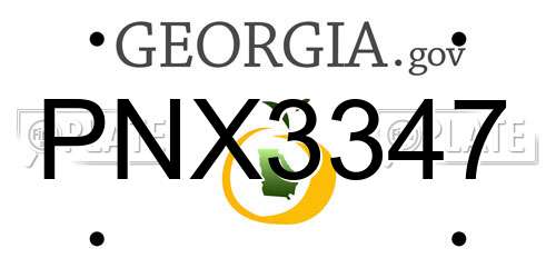 PNX3347 Georgia License Plate