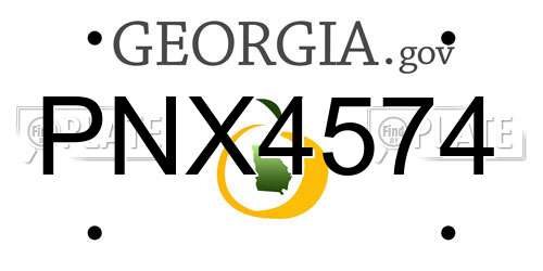 PNX4574 Georgia License Plate