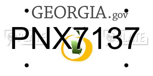 PNX7137 Georgia License Plate