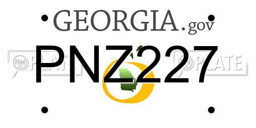 PNZ227 Georgia License Plate