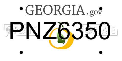 PNZ6350 Georgia License Plate