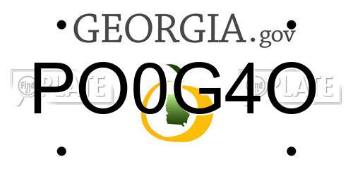 PO0G4O Georgia License Plate